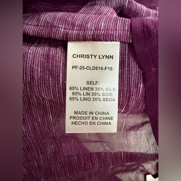 CHRISTY LYNN Erin Purple Shirt Dress – Size Medium – tie waist- EUC - Picture 10 of 13